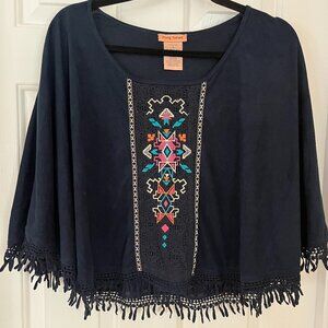 Flying Tomato Navy Blue Fringe Top